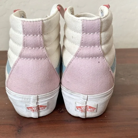 Vans sk8 Hi platform 2 womens size 7 shoes beige orange corduroy skate sneakers - Picture 3 of 6